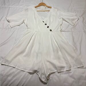 Trixxi Elegant White Linen Look Romper